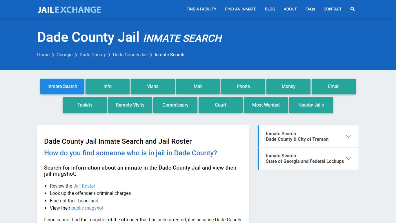 Inmate Search: Roster & Mugshots - Dade County Jail, GA